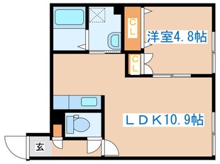 ルミエ－ル南郷通Ｂの物件間取画像